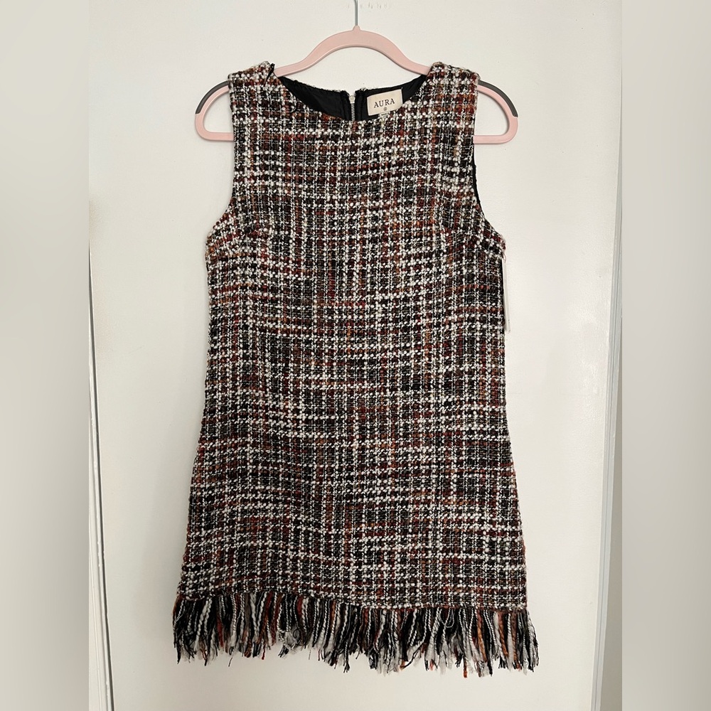 Aura Rust Tweed Sheath Dress NWT